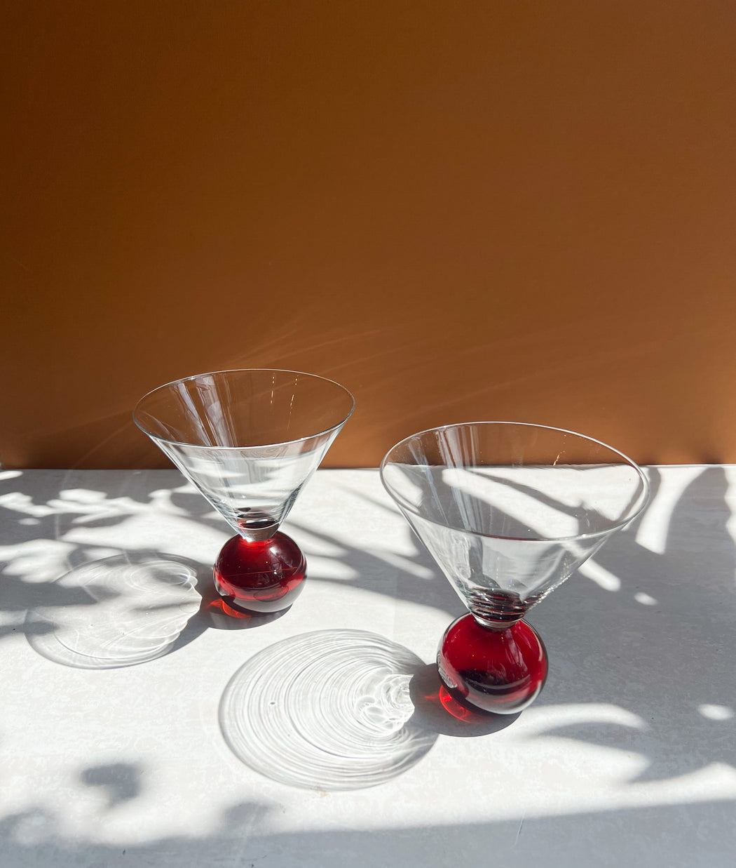 Red Ball Martini Glasses