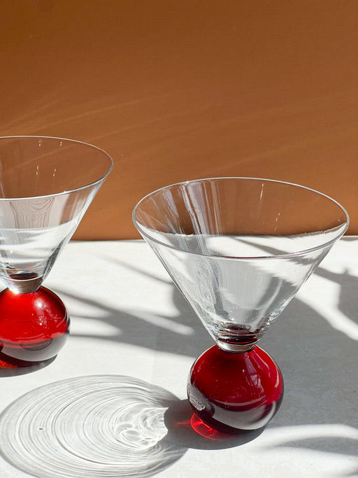 Red Ball Martini Glasses