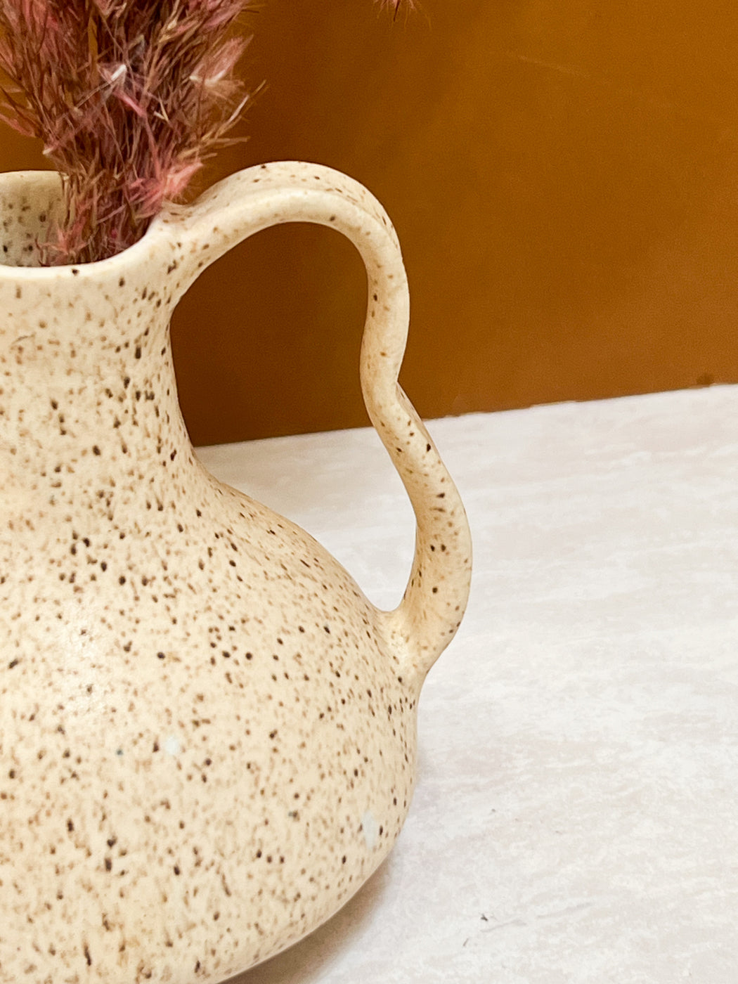 Cream Speckled Ceramic Vase