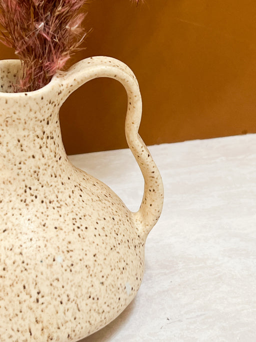 Cream Speckled Ceramic Vase