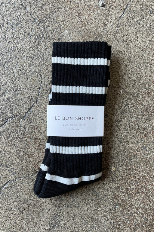 Le Bon Shoppe - Striped Boyfriend Socks - Black Stripe