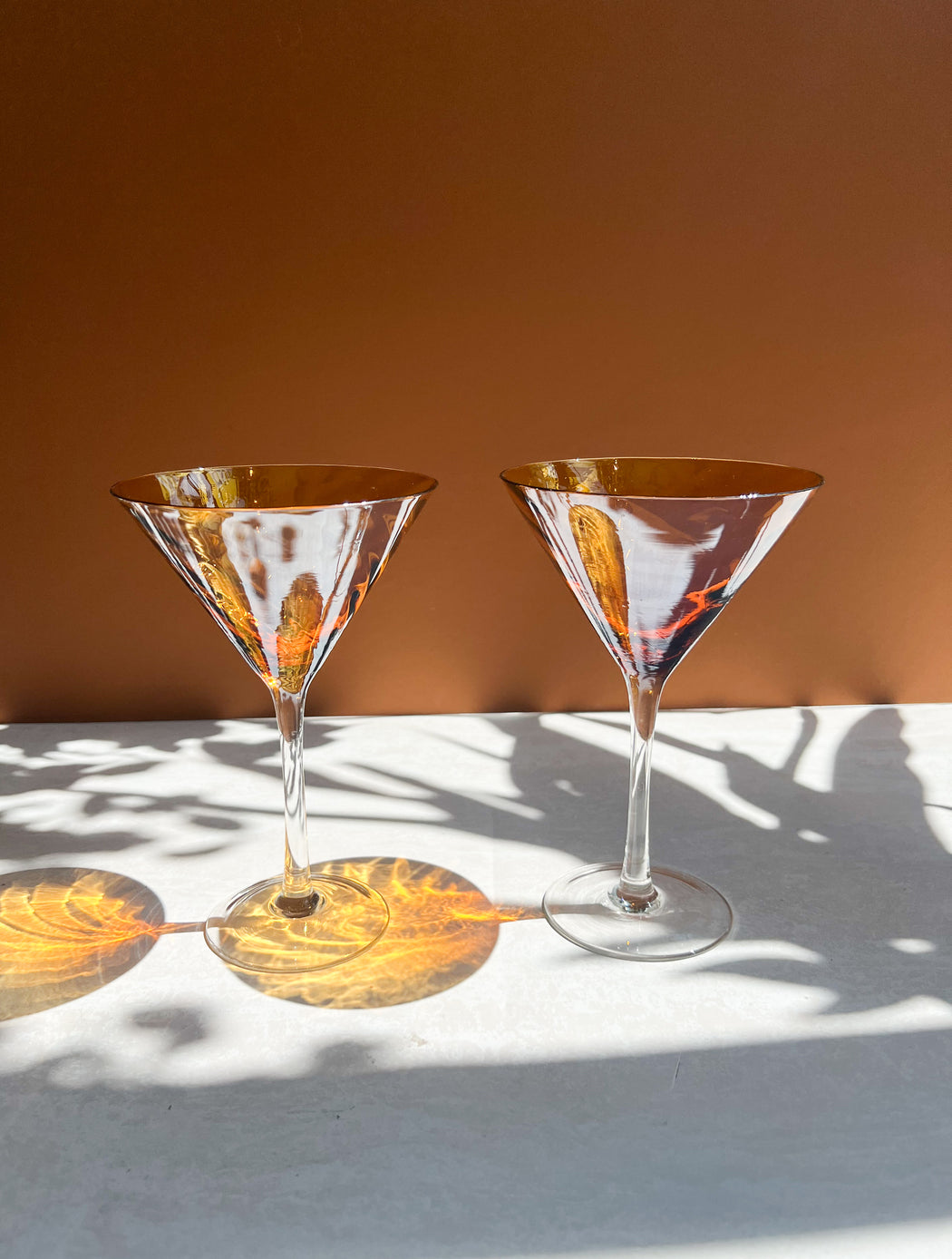 Amber Martini Glasses