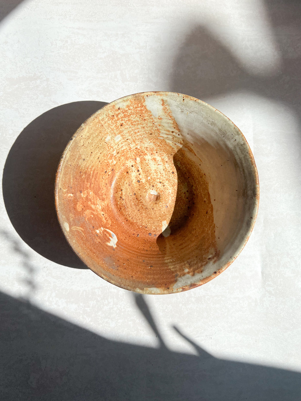 Ceramic Orange And Cream Bowl