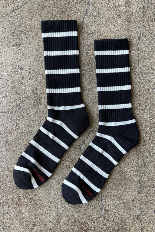 Le Bon Shoppe - Striped Boyfriend Socks - Black Stripe