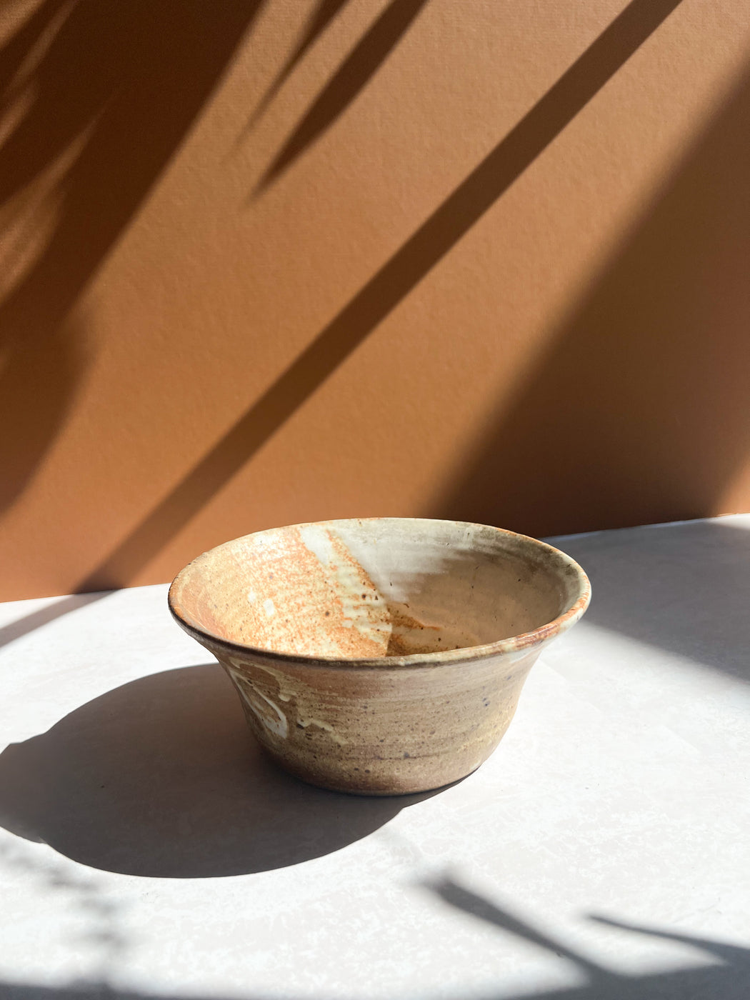 Ceramic Orange And Cream Bowl