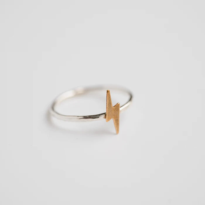 Metrix - Lightning Bolt Stacking Ring In Mixed Metals