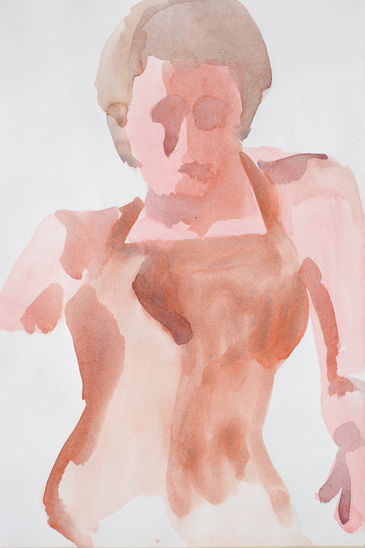 Louise Cadillac Watercolor - Pink Female Nude