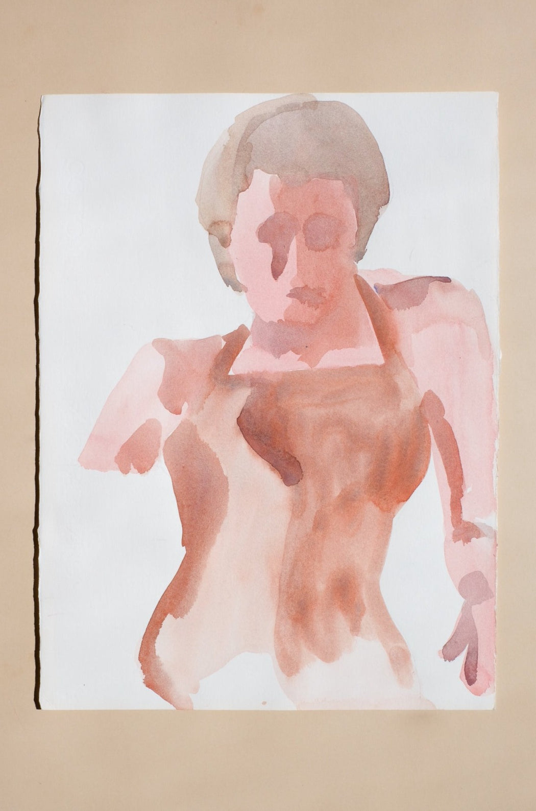 Louise Cadillac Watercolor - Pink Female Nude