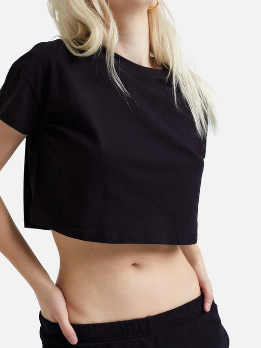 MATE The Label - Organic Cotton Crop Tee - Jet Black