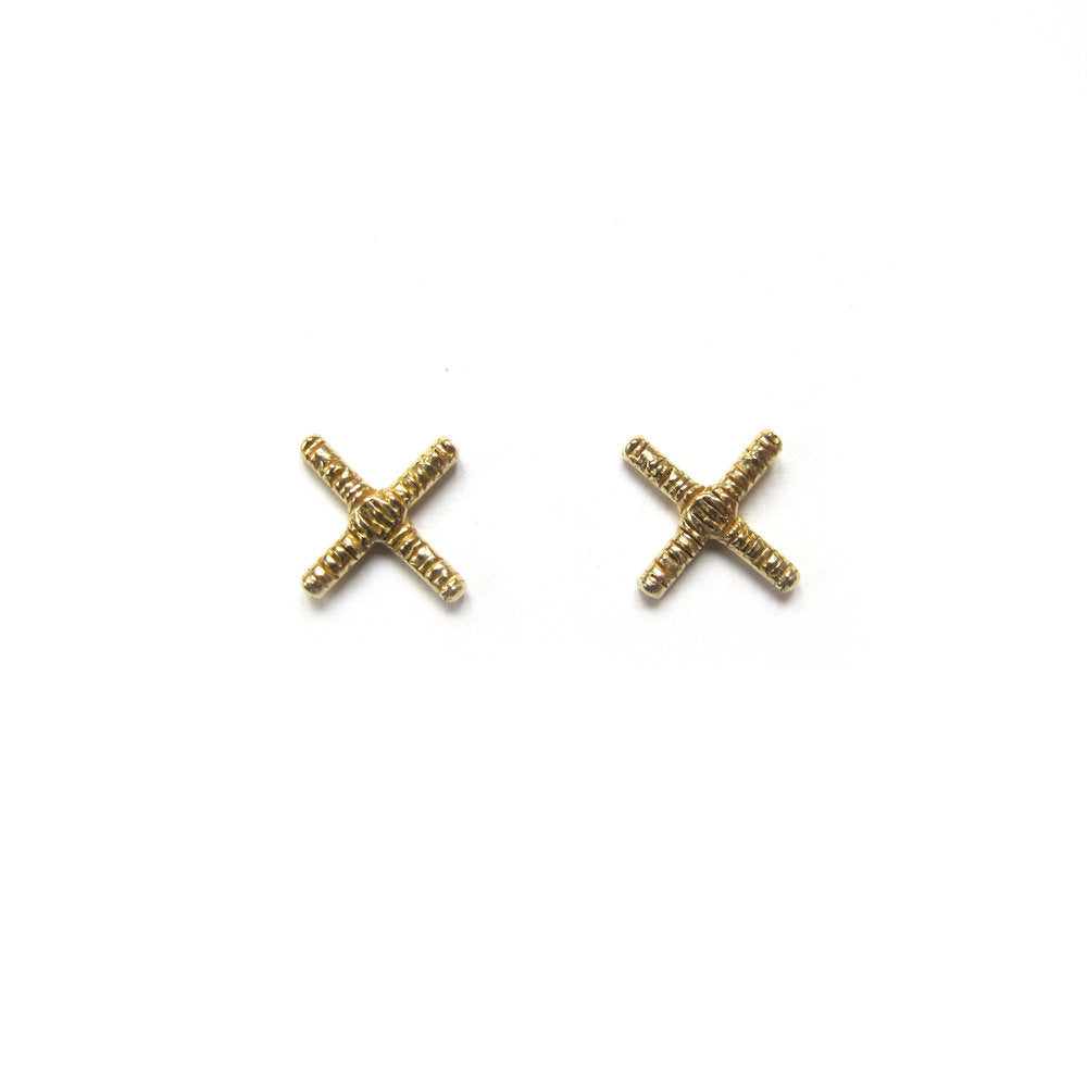 Brass Intersect Earrings - Goldeluxe Jewelry