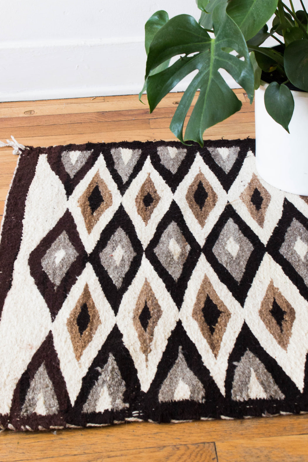 Brown + Grey Navajo Diamond Pattern Textile