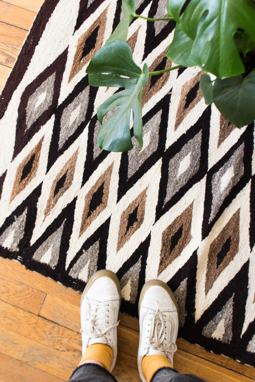 Brown + Grey Navajo Diamond Pattern Textile