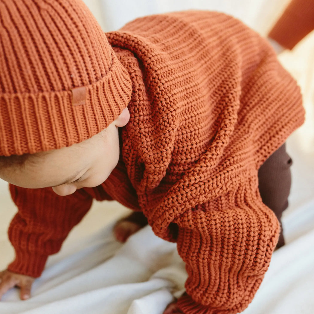 Goumi Kids - Knit Oversized Sweater - Clay