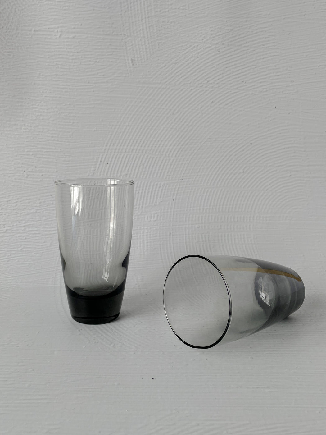 Tall Black Smoked Glass Tumblers