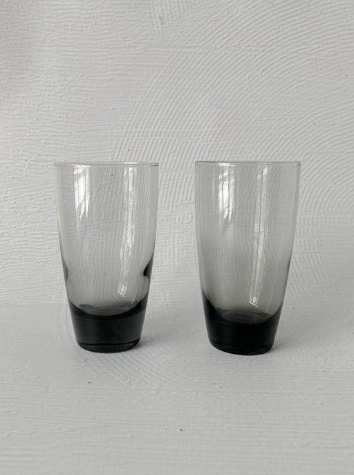 Tall Black Smoked Glass Tumblers