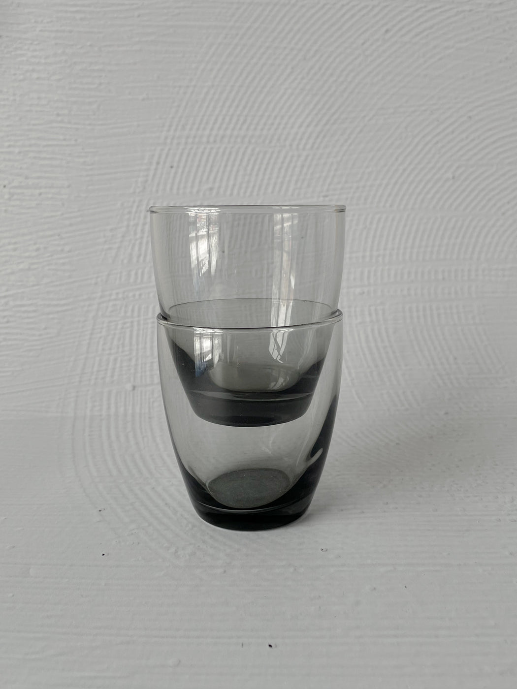 Short Black Smoked Glass Tumblers