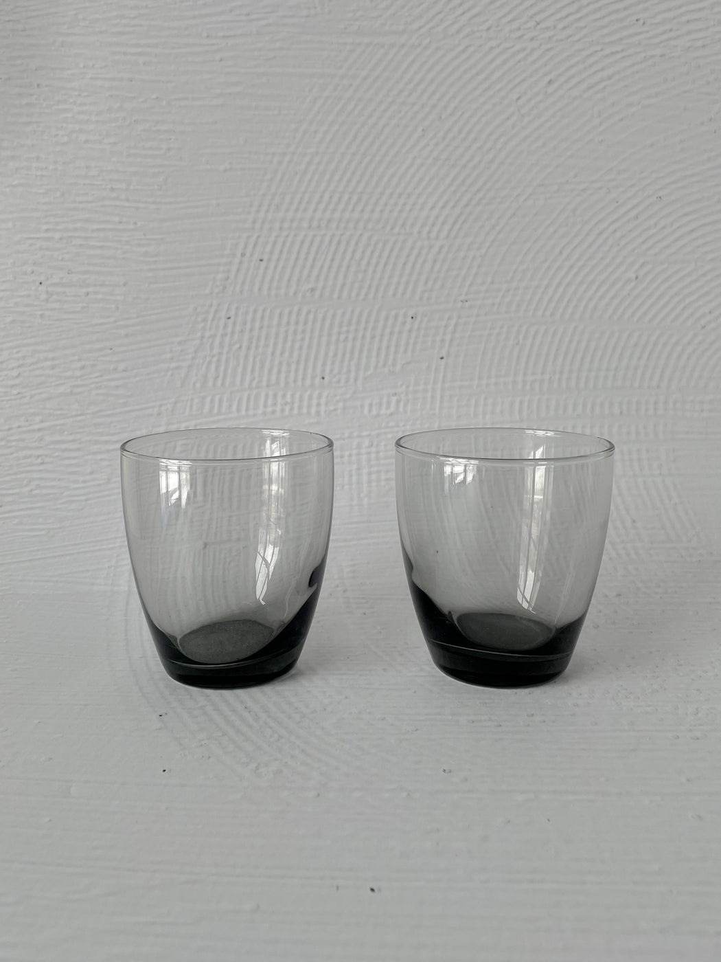 Short Black Smoked Glass Tumblers