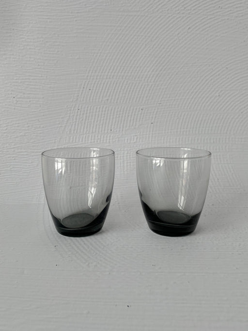 Short Black Smoked Glass Tumblers