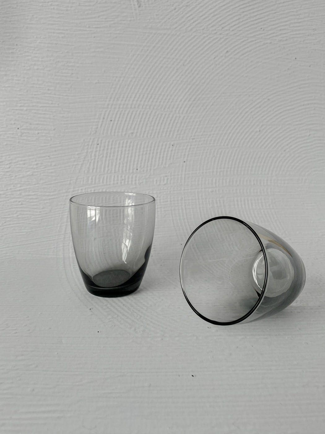 Short Black Smoked Glass Tumblers