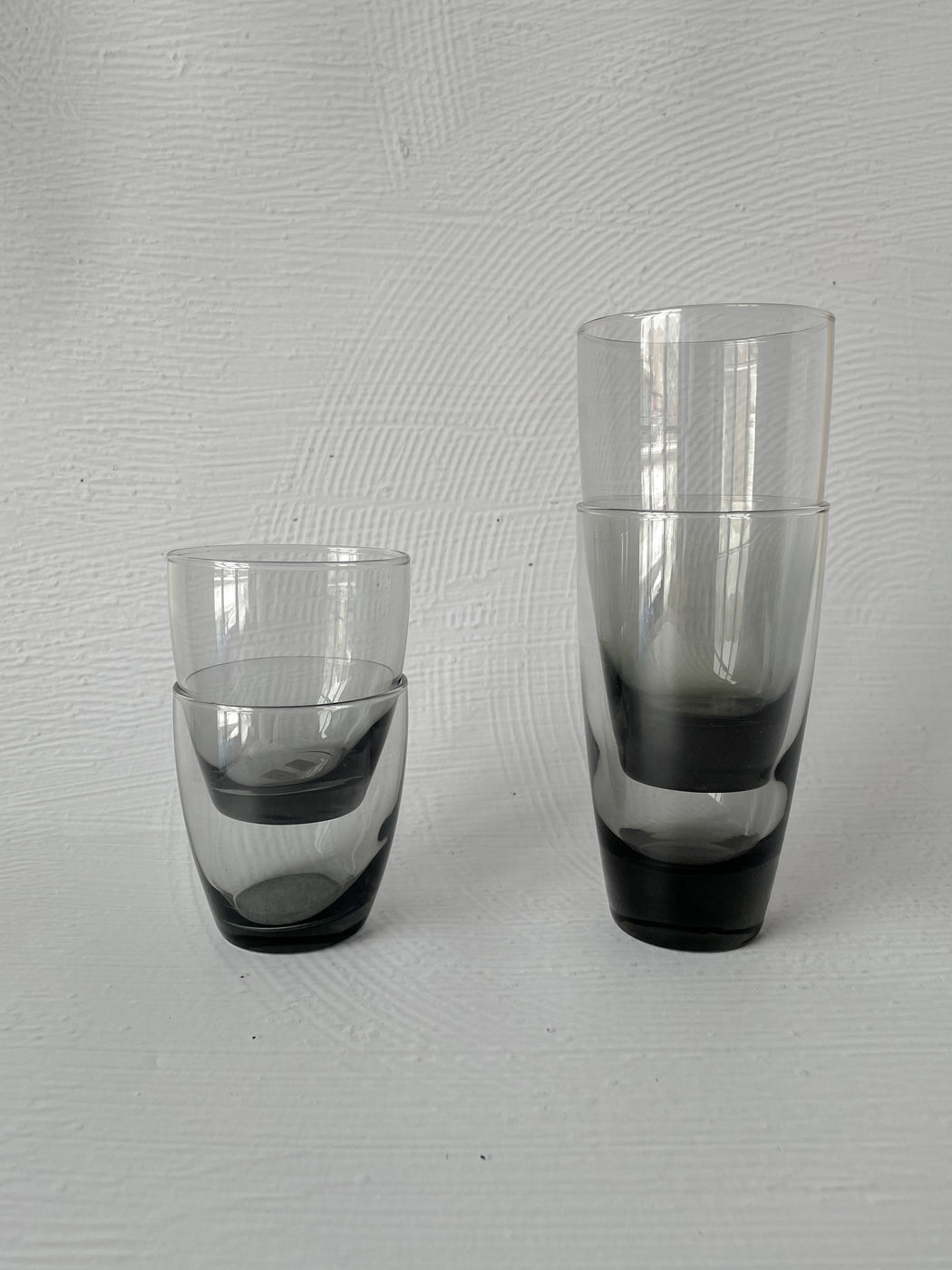 Short Black Smoked Glass Tumblers