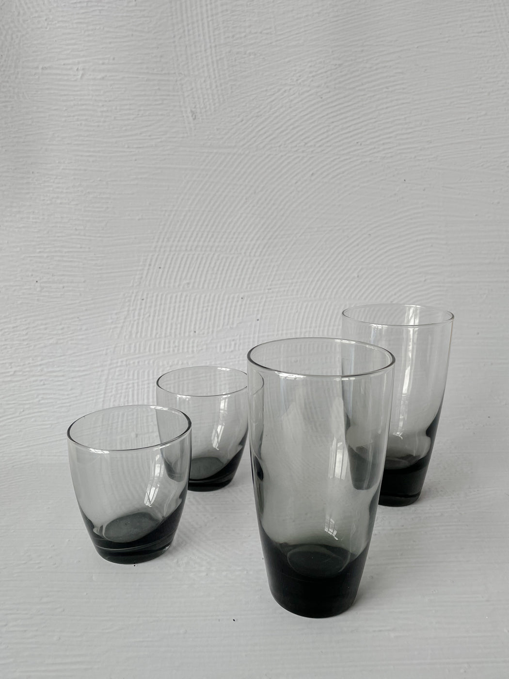 Short Black Smoked Glass Tumblers