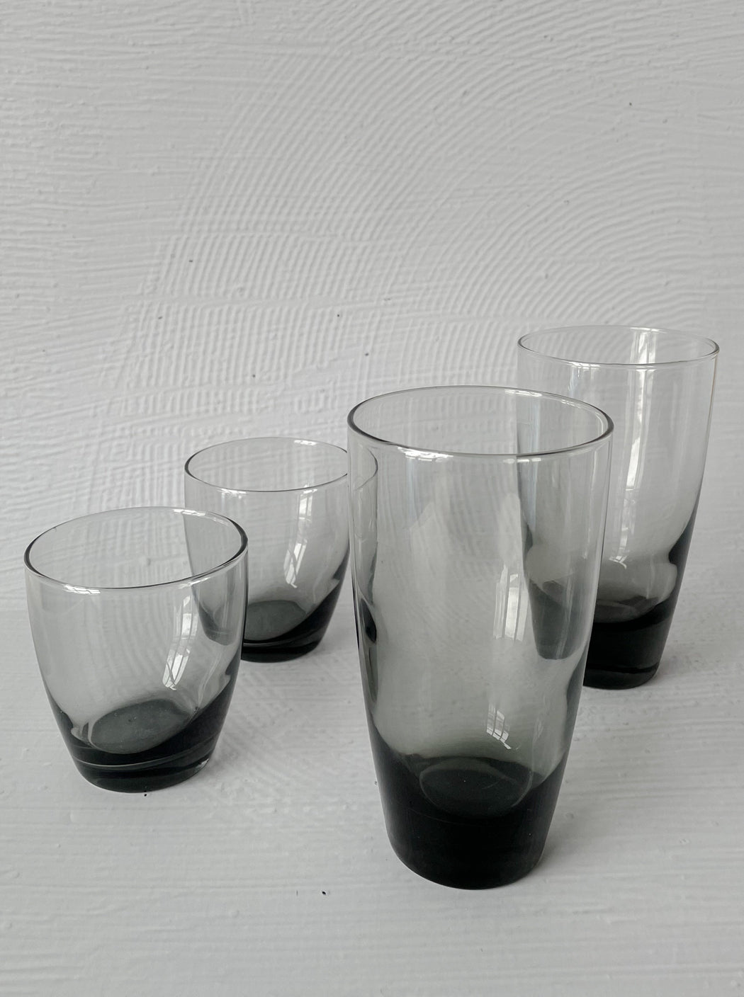 Tall Black Smoked Glass Tumblers